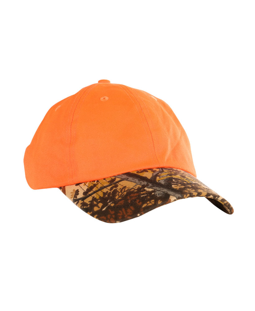 Safety Orange Bushlan Camo Cap