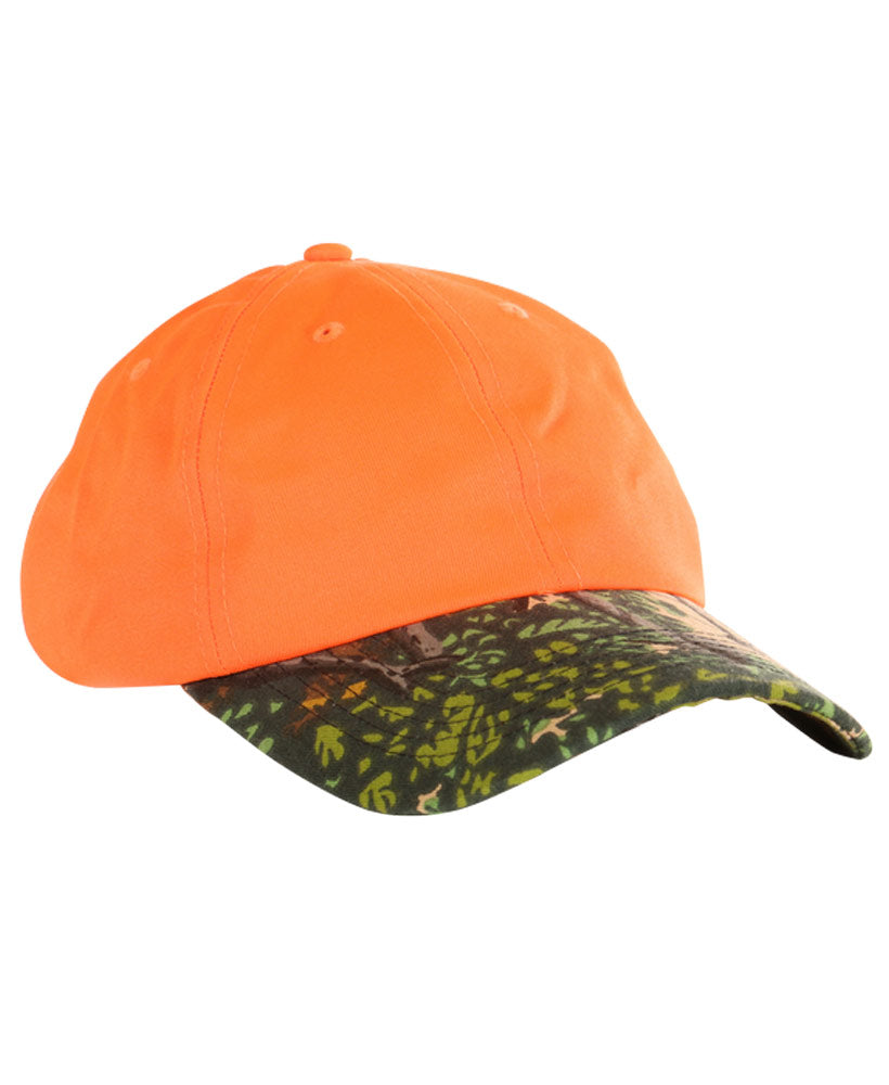 Safety Orange Bushlan Camo Cap