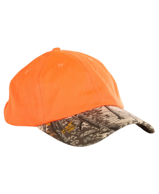 Safety Orange Bushlan Camo Cap